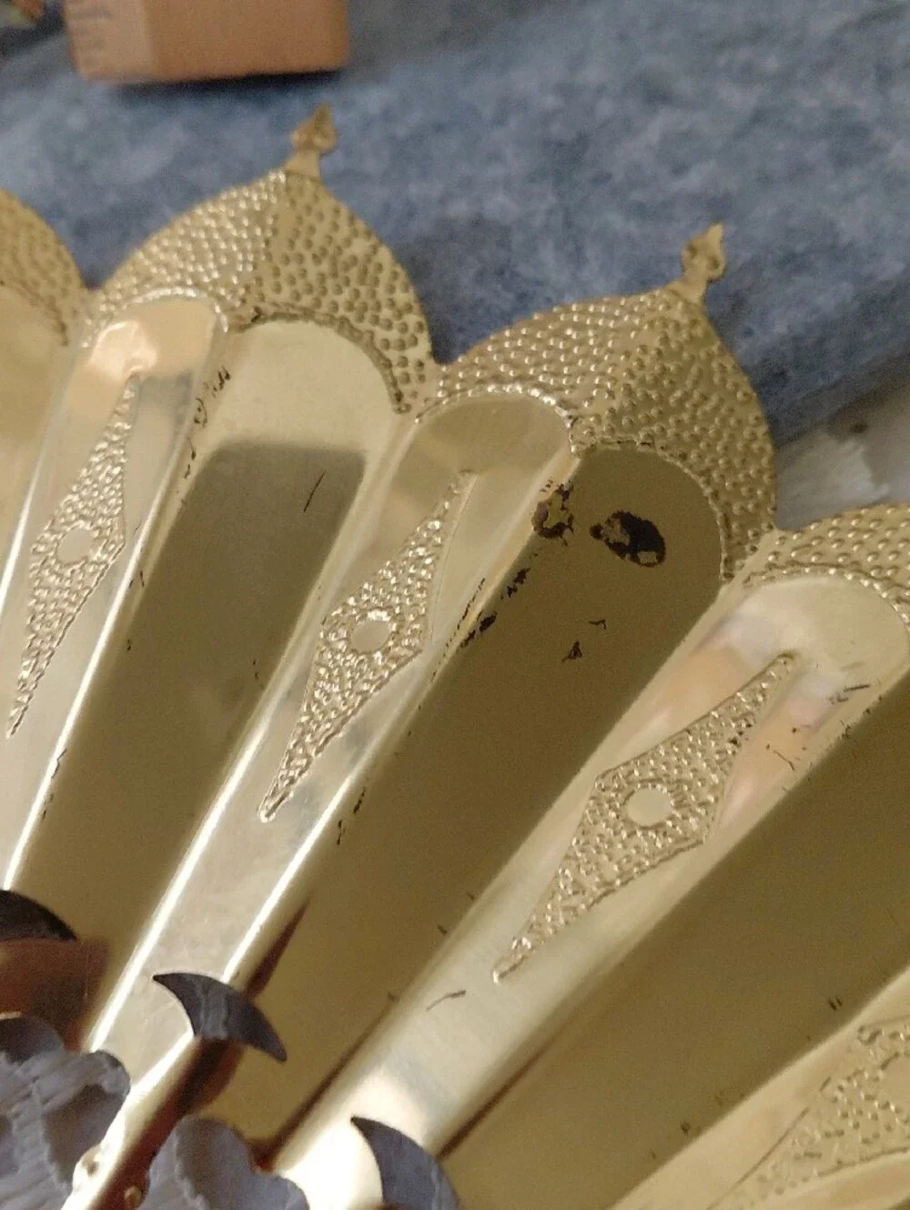 Homco Gold Metal Fan Wall Decor - Set of Four Ornate Fans